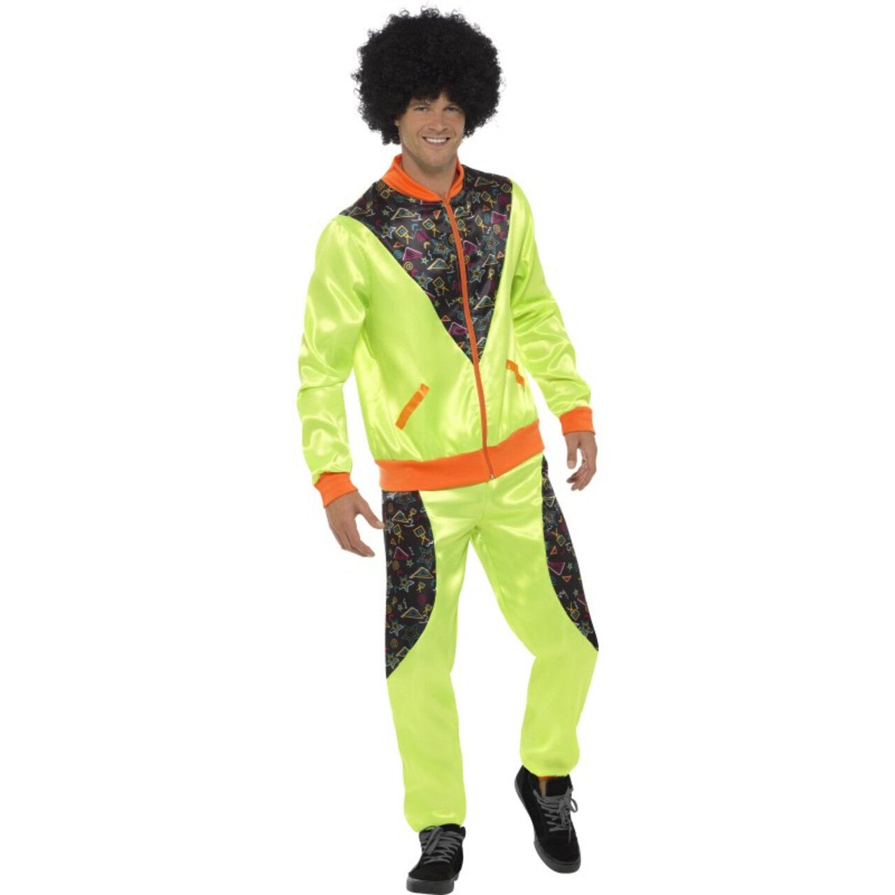 Op deze afbeelding zie je een Kostuums, van het merk Smiffy's. Lekker Fout Geel Trainingspak Man Kostuum