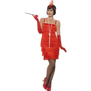 Op deze afbeelding zie je een Kostuums, van het merk Smiffy's. Red Rita Flapper Vrouw Kostuum