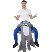 Op deze afbeelding zie je een Kostuums, van het merk Smiffy's. Op De Rug Van Een Bloeddorstige Haai Man Kostuum