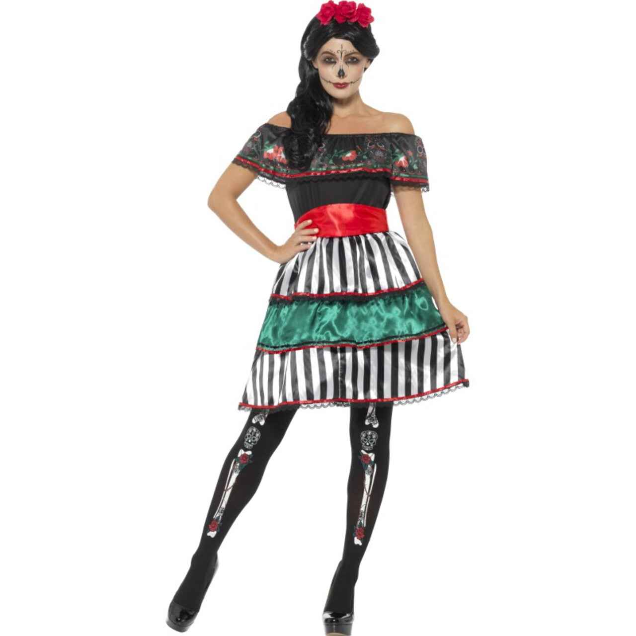Op deze afbeelding zie je een Kostuums, van het merk Smiffy's. Mexicaans Dag Van De Doden Vrouw Kostuum