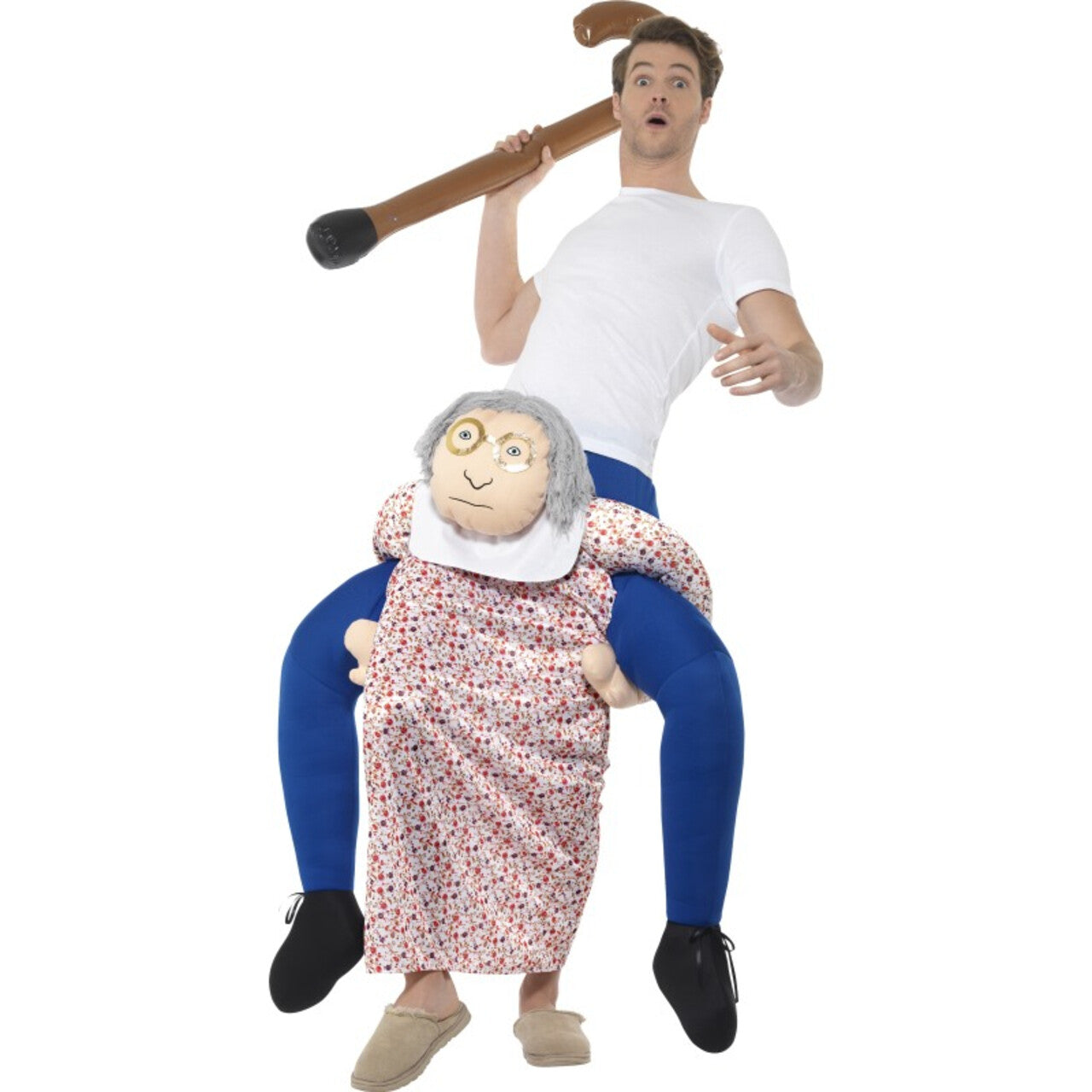 Op deze afbeelding zie je een Kostuums, van het merk Smiffy's. Boven Op Oma Man Kostuum