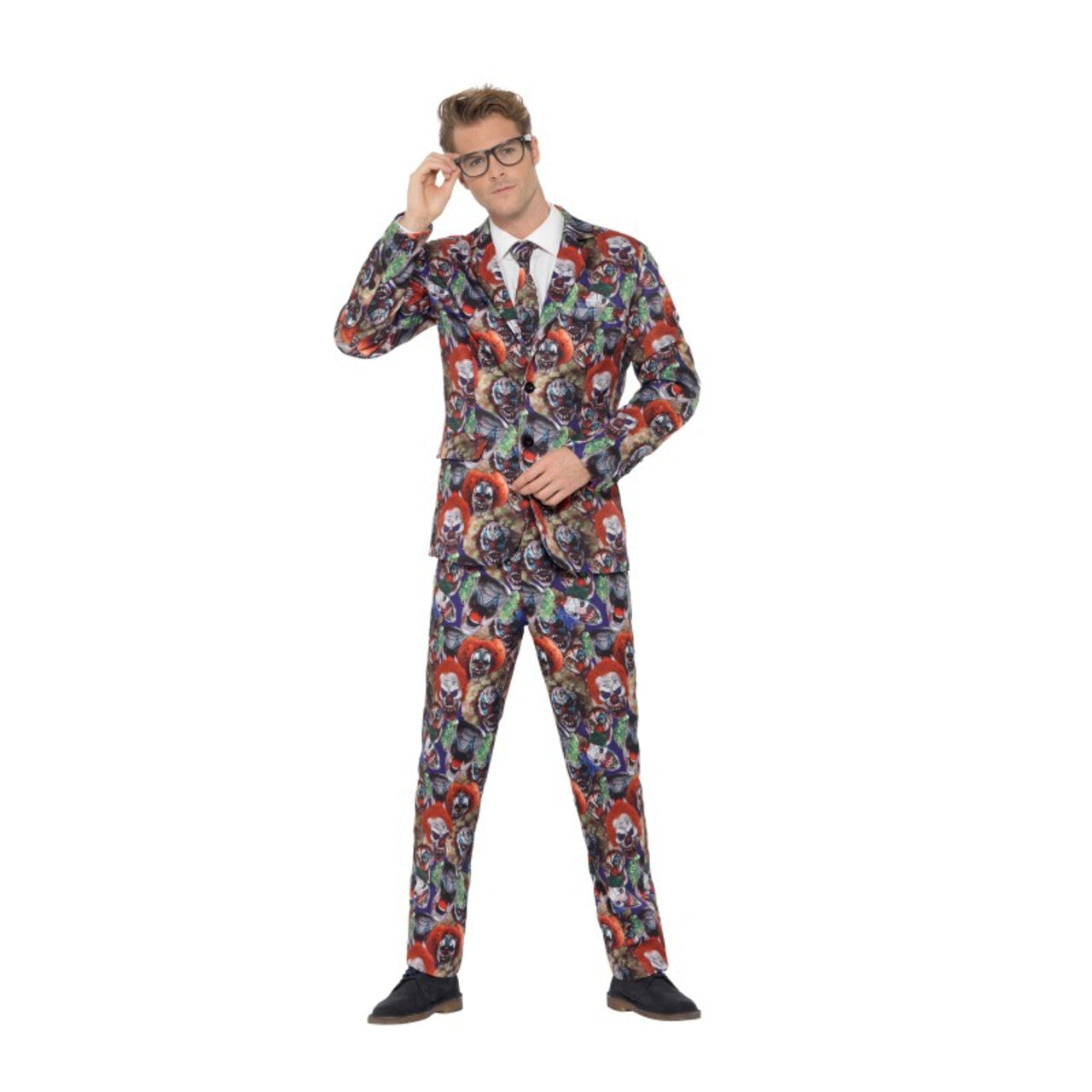 Op deze afbeelding zie je een Kostuums, van het merk Smiffy's. Creepy Clown Horror Halloween Man Kostuum