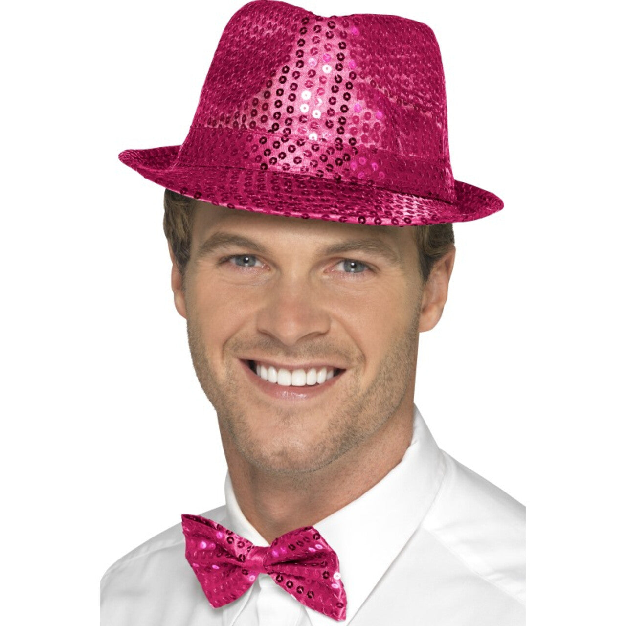 Op deze afbeelding zie je een Accessoires, van het merk Smiffy's. Musical Pailletten Hoed Roze