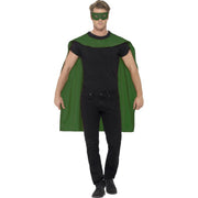 Op deze afbeelding zie je een Kostuums, van het merk Smiffy's. Groene Cape En Oogmasker Superheld Kostuum