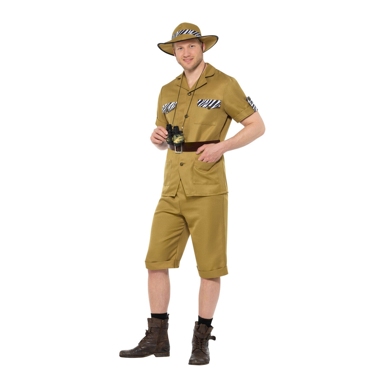 Op deze afbeelding zie je een Kostuums, van het merk Smiffy's. Wildbeheerder Safari Wildpark Tanzania Man Kostuum