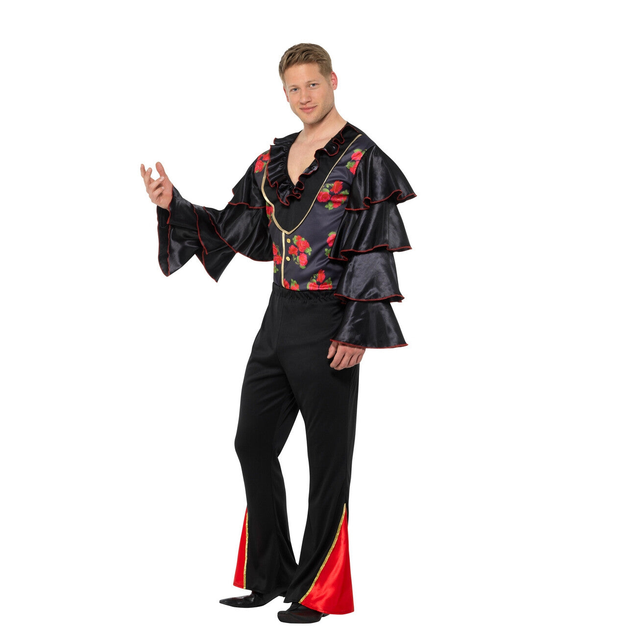 Op deze afbeelding zie je een Kostuums, van het merk Smiffy's. Bloemrijk Flamenco Artiest Paco Man Kostuum