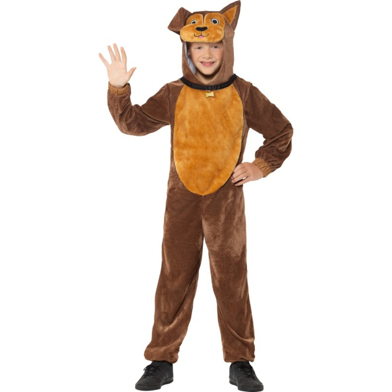 Op deze afbeelding zie je een Kostuums, van het merk Smiffy's. Grote Bruine Hond Kind Kostuum