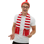 Op deze afbeelding zie je een Accessoires, van het merk Smiffy's. Waar Is Wally Voetbal Supporter Set Driedelig