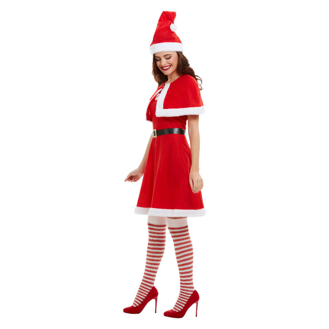 Op deze afbeelding zie je een Kostuums, van het merk Smiffy's. Kokette Kerstvrouw Schoudermantel Kostuum