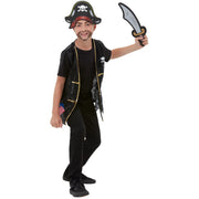 Op deze afbeelding zie je een Kostuums, van het merk Smiffy's. Driedelige Set Woeste Kaper Piraat Kind