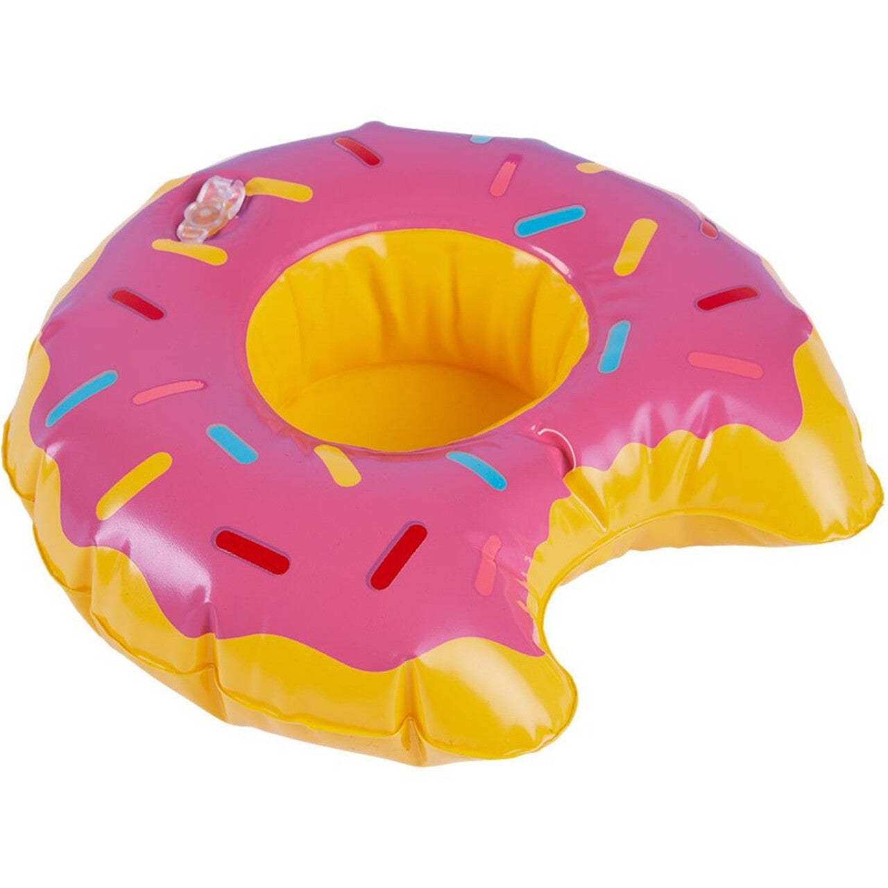 Op deze afbeelding zie je een Decoratie, van het merk Smiffy's. 3 Opblaasbare Donut Bekerhouders
