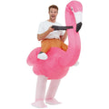 Opblaasbaar Rijden Op Een Flamingo Kostuum