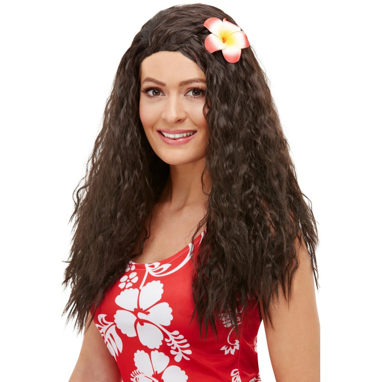Op deze afbeelding zie je een Accessoires, van het merk Smiffy's. Hawaii Pruik Met Tropische Bloem