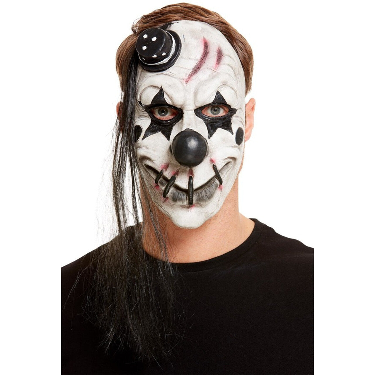 Op deze afbeelding zie je een Accessoires, van het merk Smiffy's. Scary Clown Masker Dicht Genaaide Mond