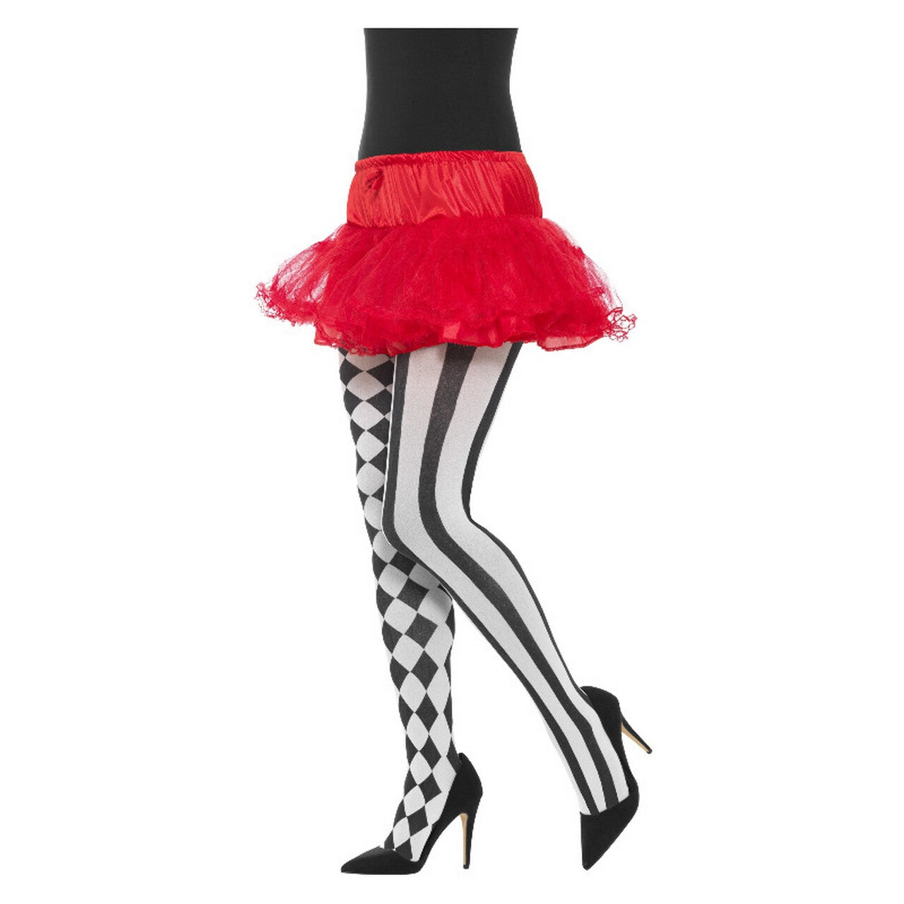 Op deze afbeelding zie je een Accessoires, van het merk Smiffy's. Panty Zwart Wit Harlequin
