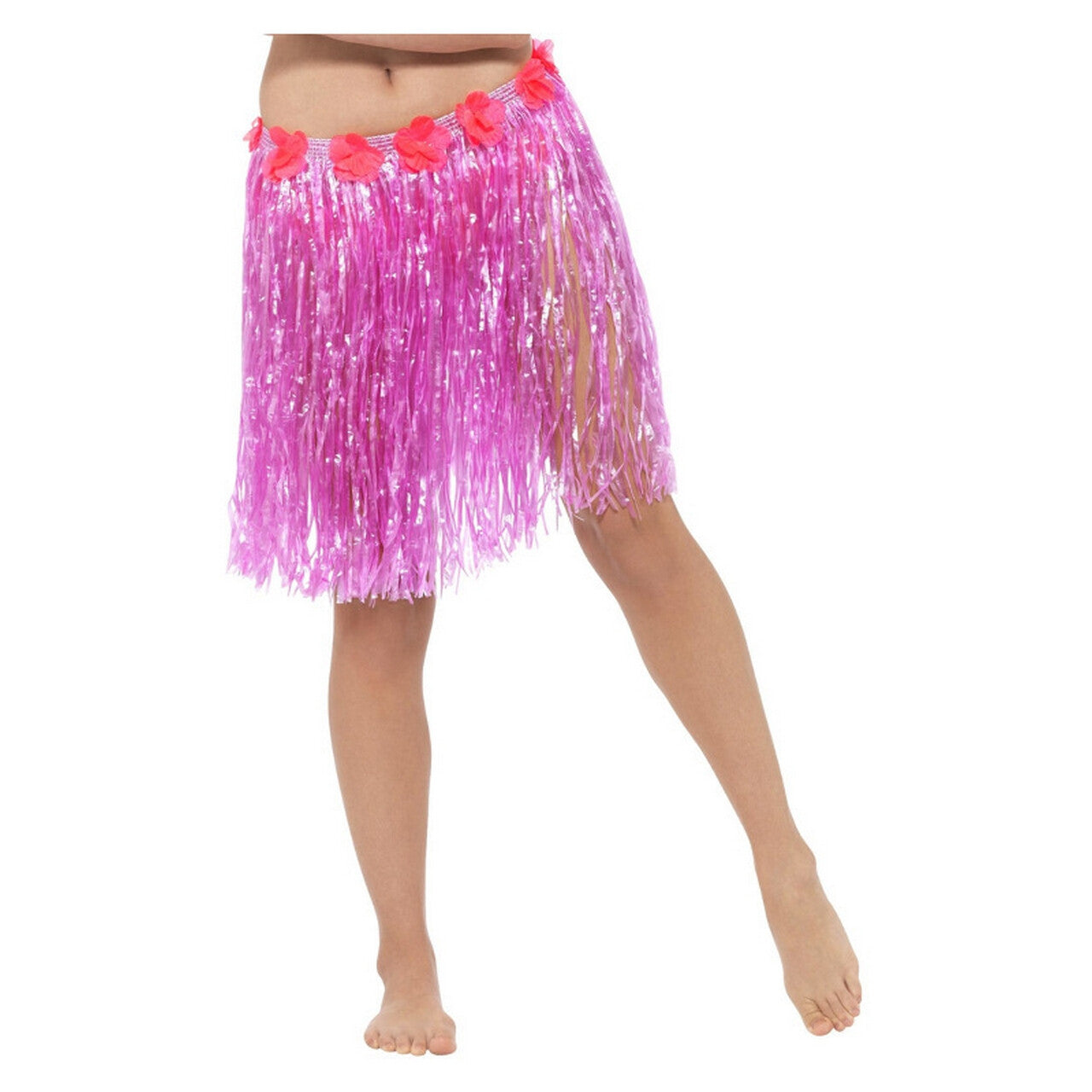 Op deze afbeelding zie je een Kostuums, van het merk Smiffy's. Hawaii Rok Hoelahoep Met Bloemen Neon Pink Vrouw