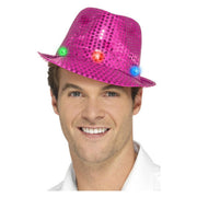Op deze afbeelding zie je een Accessoires, van het merk Smiffy's. Pailletten Hoed Roze Met Lichtjes