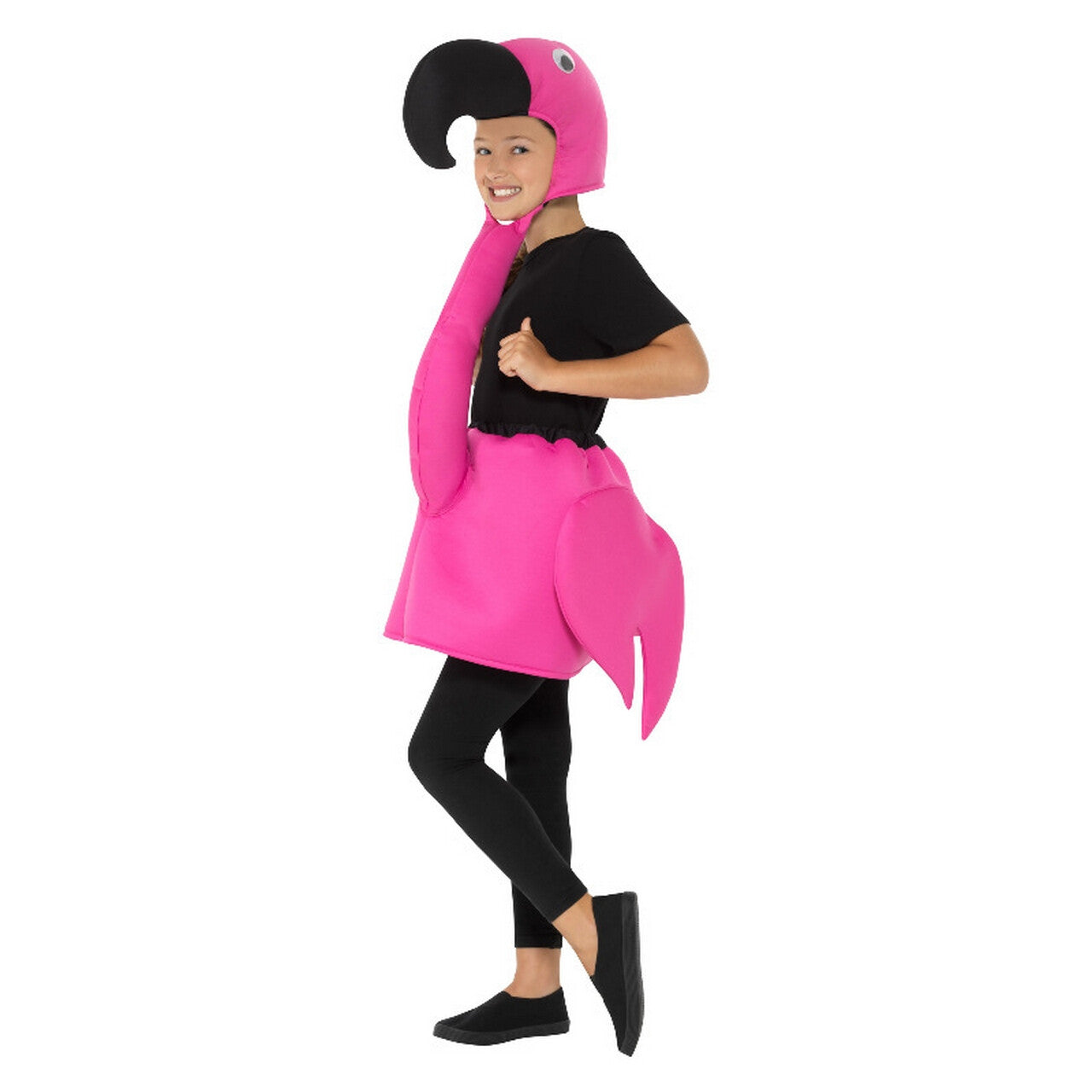 Op deze afbeelding zie je een Kostuums, van het merk Smiffy's. Roze Flamingo Lijf Kind Kind Kostuum