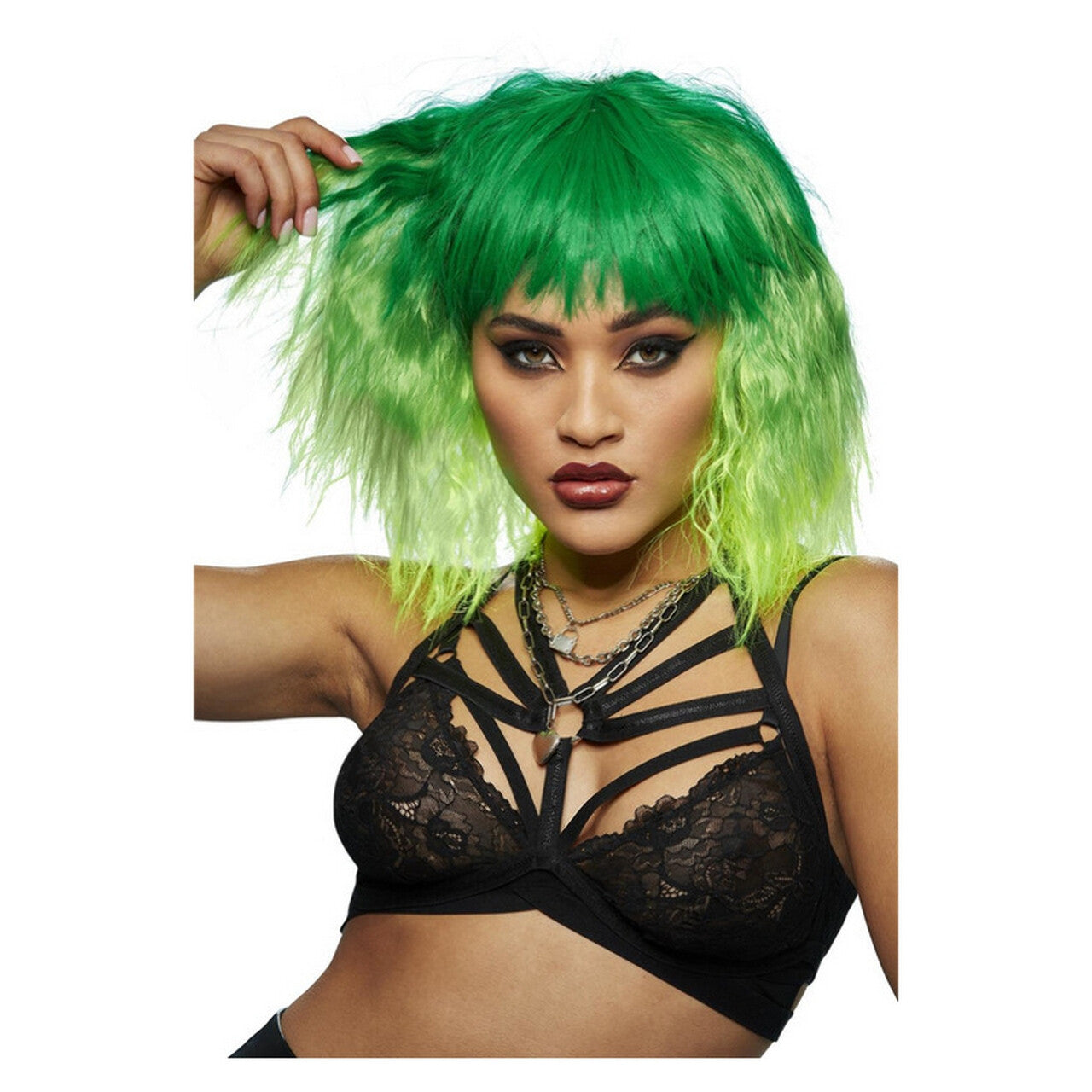 Op deze afbeelding zie je een Accessoires, van het merk Smiffy's. Venus Envy Groen Pruik
