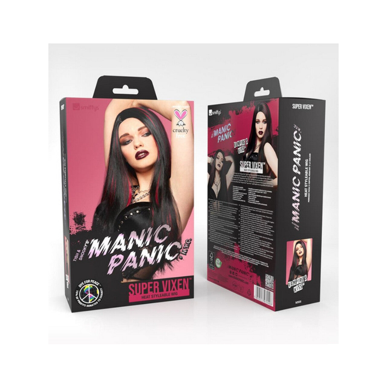Op deze afbeelding zie je een Accessoires, van het merk Smiffy's. Vampire Kisses Pruik Rode Highlights