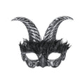 Duivelse Mysterieuze Hoorn Masker Zilver