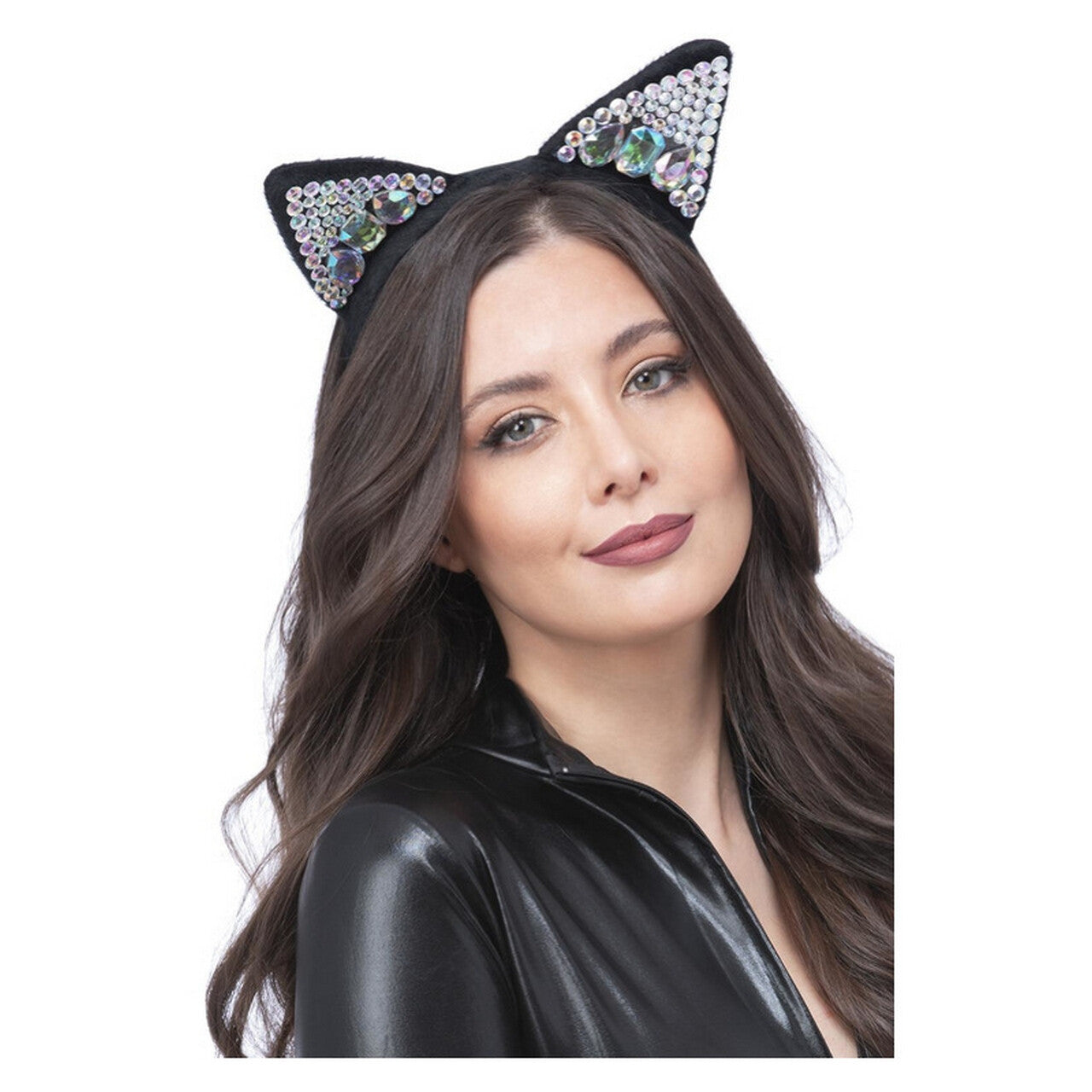 Op deze afbeelding zie je een Accessoires, van het merk Smiffy's. Katten Oortjes Poekie Met Glinsterstenen