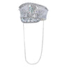 Zilveren Shiny Army Kapitein Hoed Met Glinsterstenen