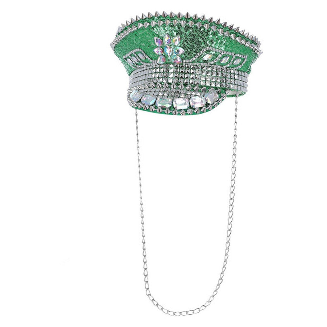 Op deze afbeelding zie je een Accessoires, van het merk Smiffy's. Glamour Festival Kapitein Groen Hoed