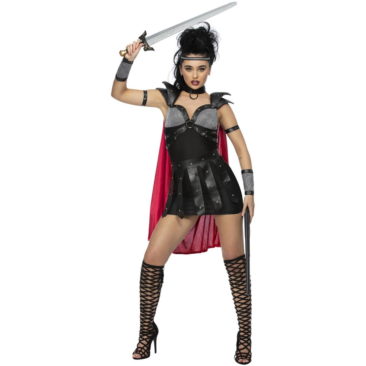 Op deze afbeelding zie je een Kostuums, van het merk Smiffy's. Lucilla De Dappere Gladiator Vrouw Kostuum