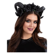 Op deze afbeelding zie je een Accessoires, van het merk Smiffy's. Zwarte Demon Bloemen Hoofdband