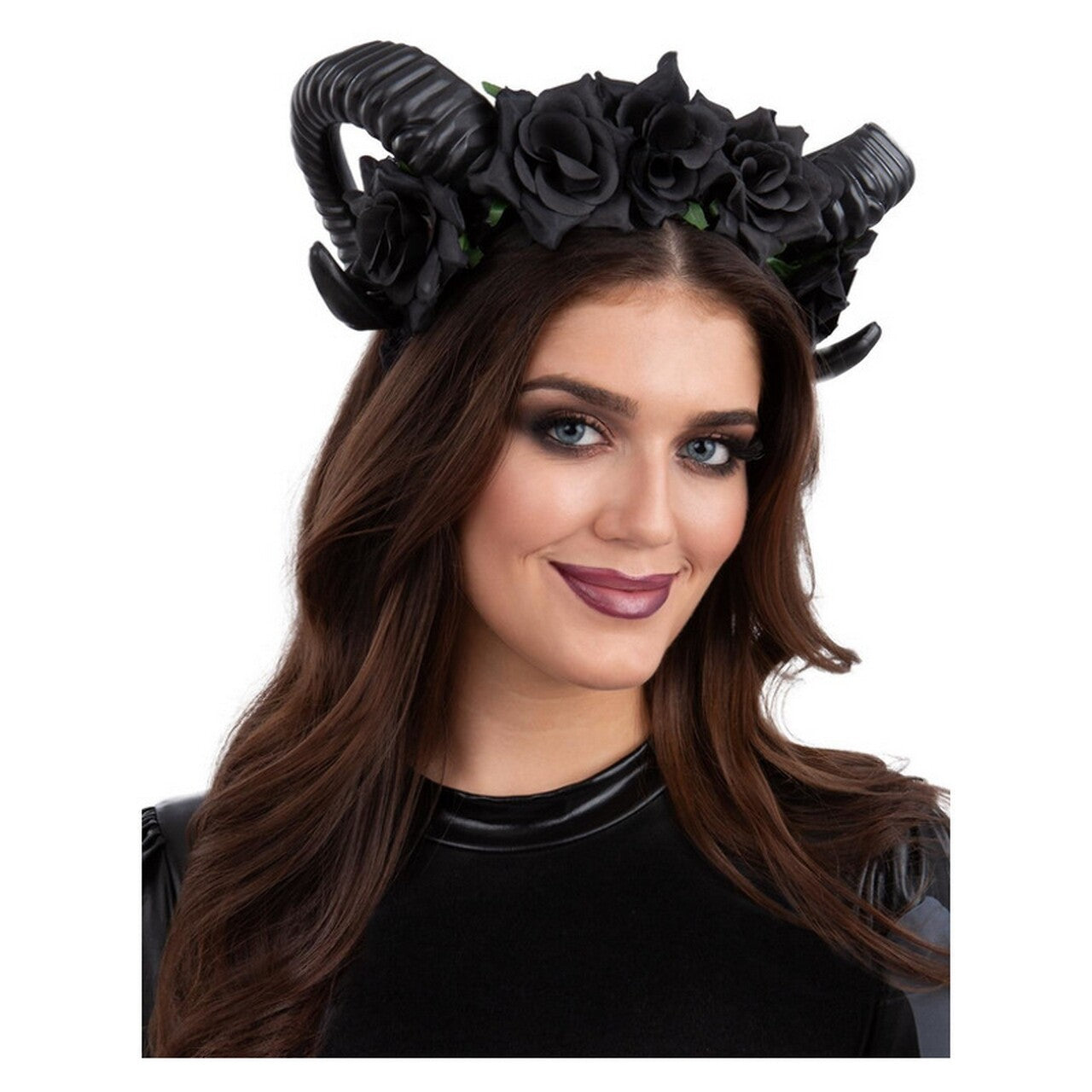 Op deze afbeelding zie je een Accessoires, van het merk Smiffy's. Zwarte Demon Bloemen Hoofdband