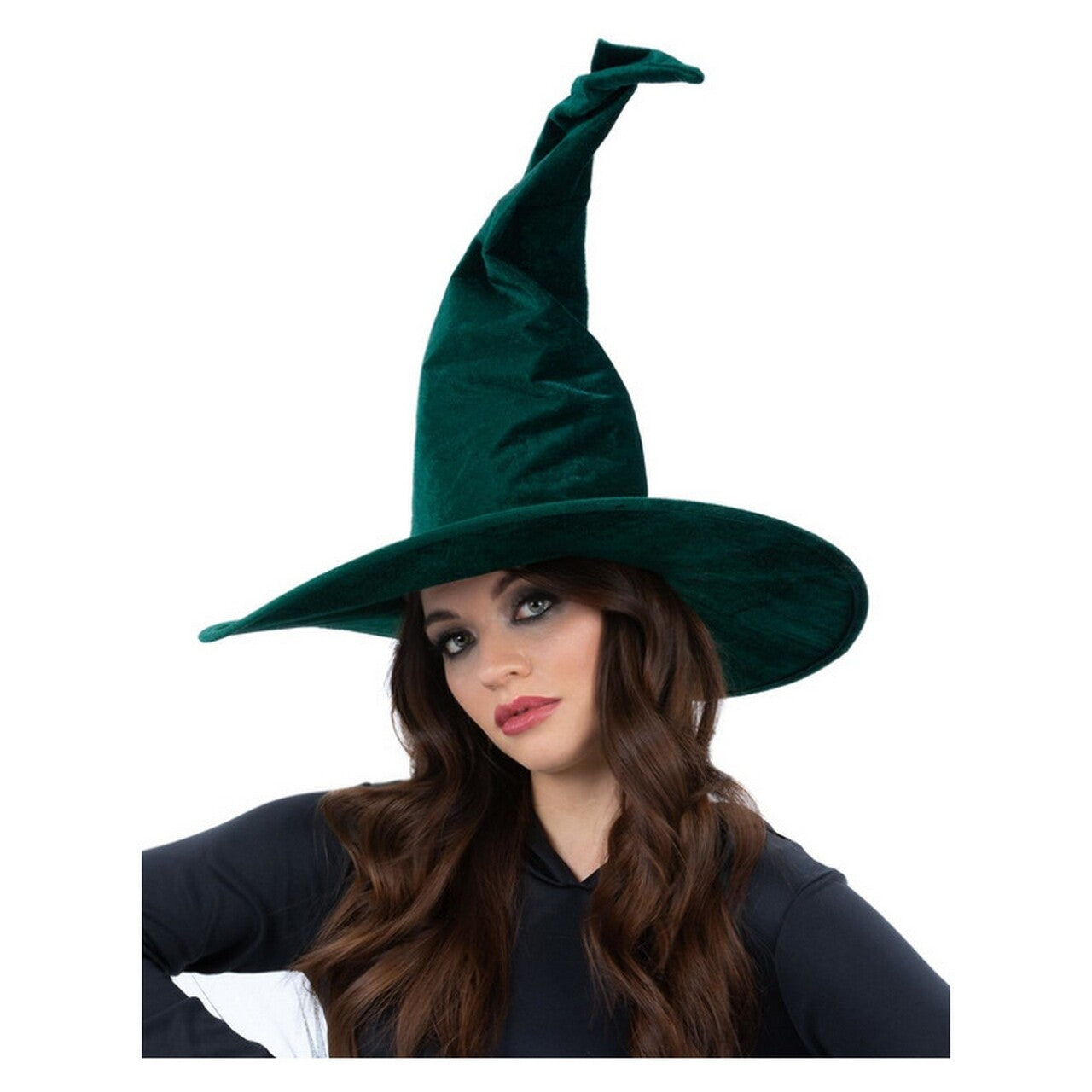 Op deze afbeelding zie je een Accessoires, van het merk Smiffy's. Fluwelen Heksenhoed Donkergroen
