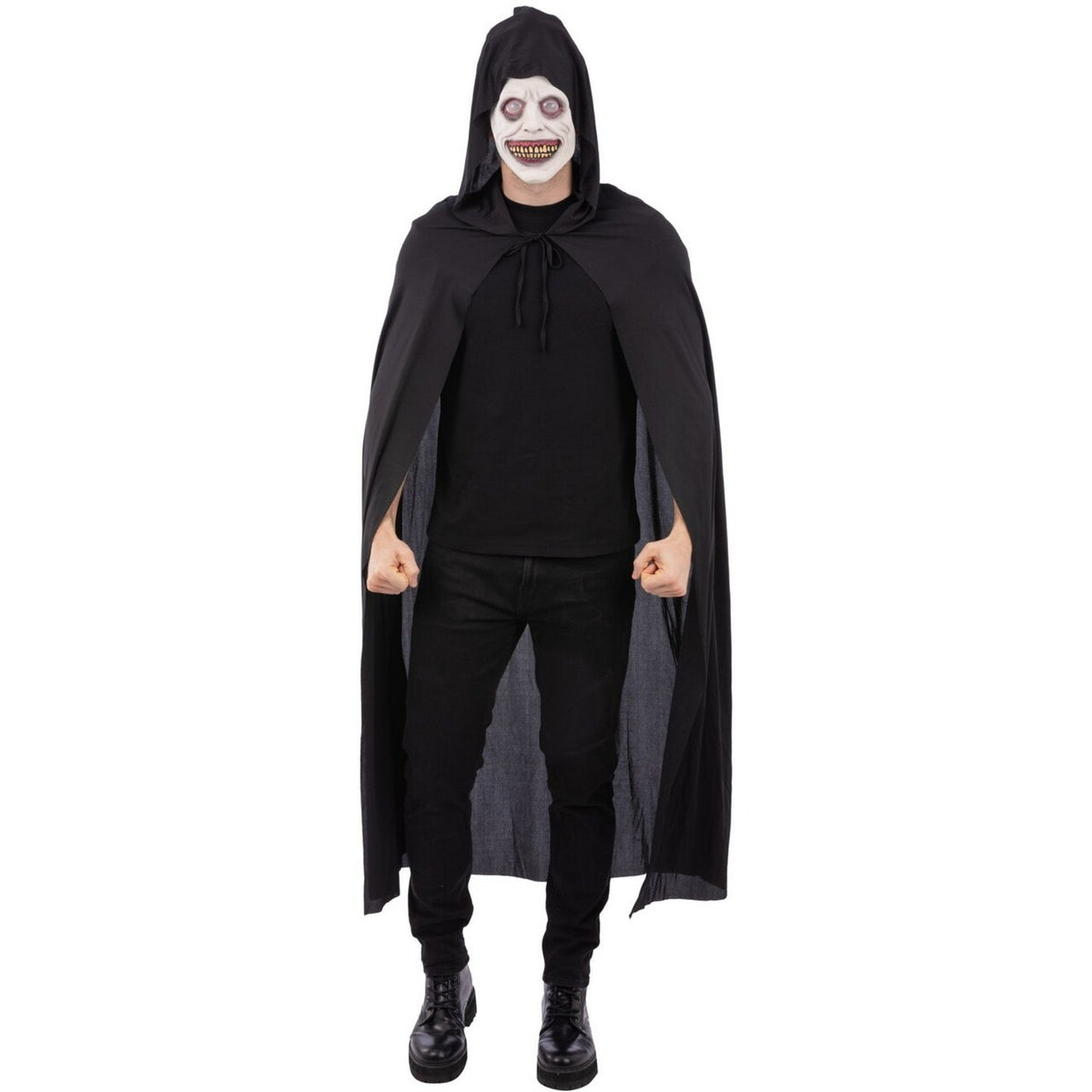 Op deze afbeelding zie je een Accessoires, van het merk Smiffy's. Glimlachende Demon Met Witte Ogen