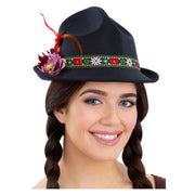 Op deze afbeelding zie je een Accessoires, van het merk Smiffy's. Trenker Hoed Met Bloemen Zwart