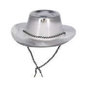 Op deze afbeelding zie je een Accessoires, van het merk Smiffy's. Zilveren Metallic Cowboy Hoed