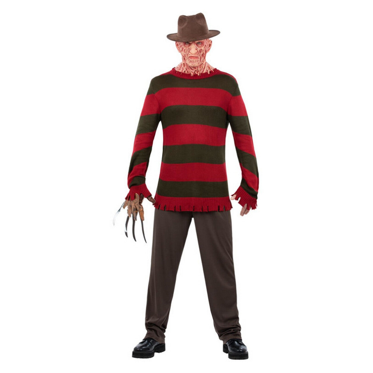 Op deze afbeelding zie je een Kostuums, van het merk Smiffy's. Gestreepte Trui Van Freddy Krueger Man