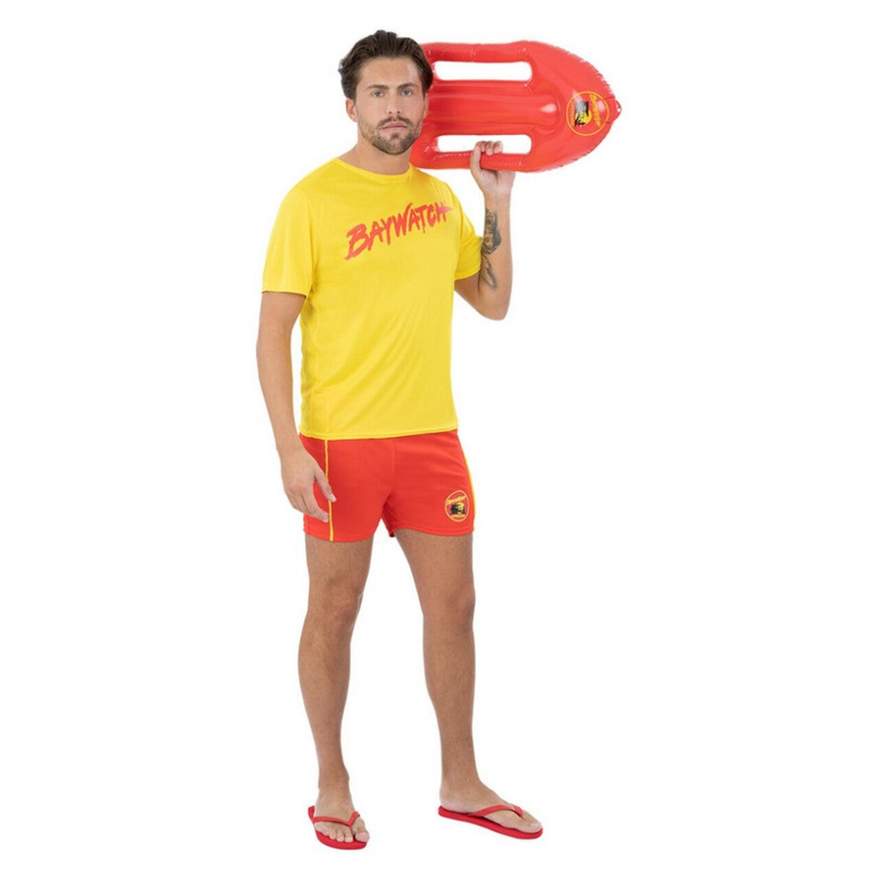 Op deze afbeelding zie je een Kostuums, van het merk Smiffy's. Baywatch Lifesaver Shirt En Boei
