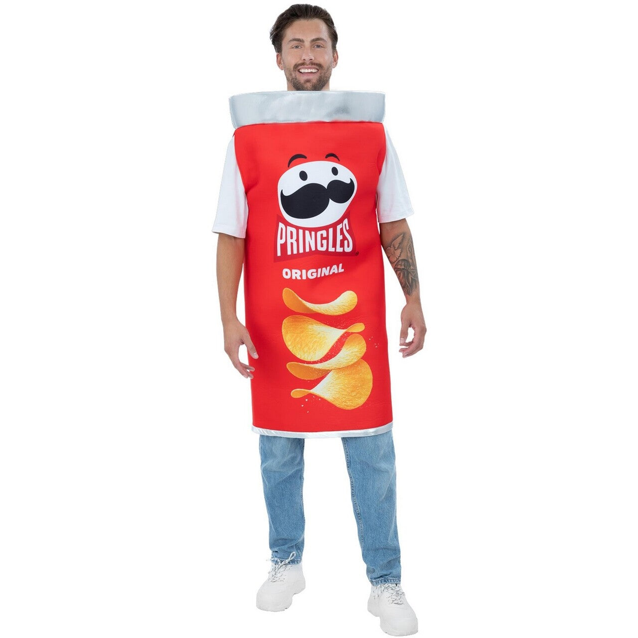 Op deze afbeelding zie je een Kostuums, van het merk Smiffy's. Pringles Chips Naturel Kostuum