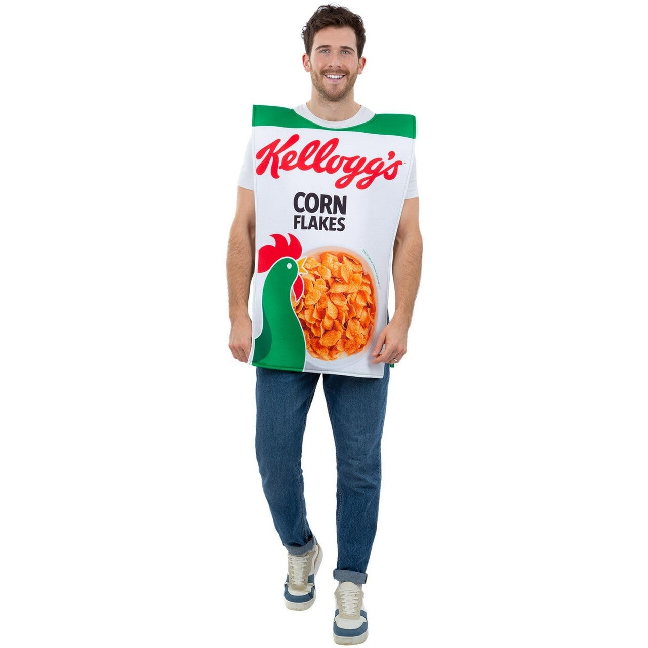 Op deze afbeelding zie je een Kostuums, van het merk Smiffy's. Kelloggs Corn Flakes Cereal Box Kostuum