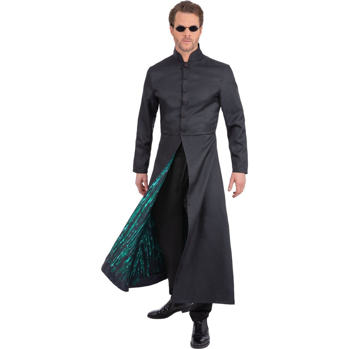 Op deze afbeelding zie je een Kostuums, van het merk Smiffy's. The Matrix Neo Kostuum