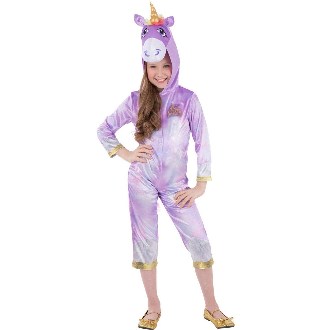 Op deze afbeelding zie je een Kostuums, van het merk Smiffy's. Unicorn Academy Wildstar Unicorn Meisje Kostuum