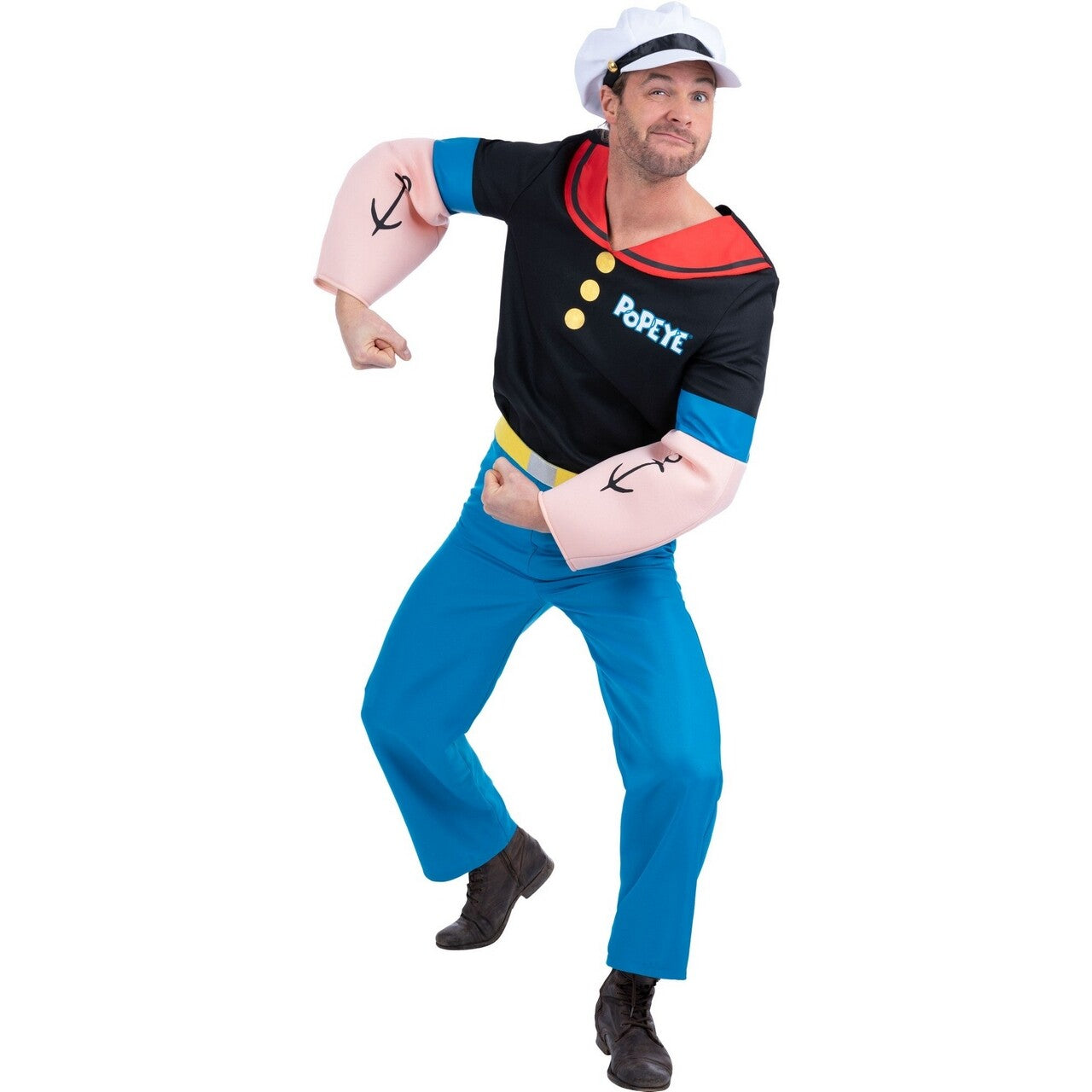 Op deze afbeelding zie je een Kostuums, van het merk Smiffy's. Popeye Spinaziesterk Man Kostuum