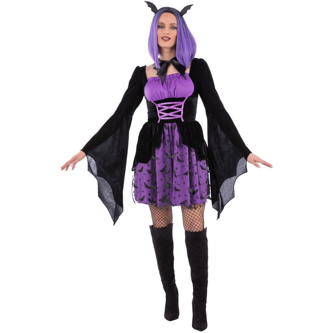 Op deze afbeelding zie je een Kostuums, van het merk Smiffy's. Vampiress Vleermuis Cosplay Kostuum Vrouw