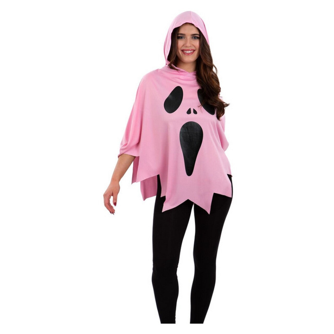 Op deze afbeelding zie je een Kostuums, van het merk Smiffy's. Roze Spook Poncho