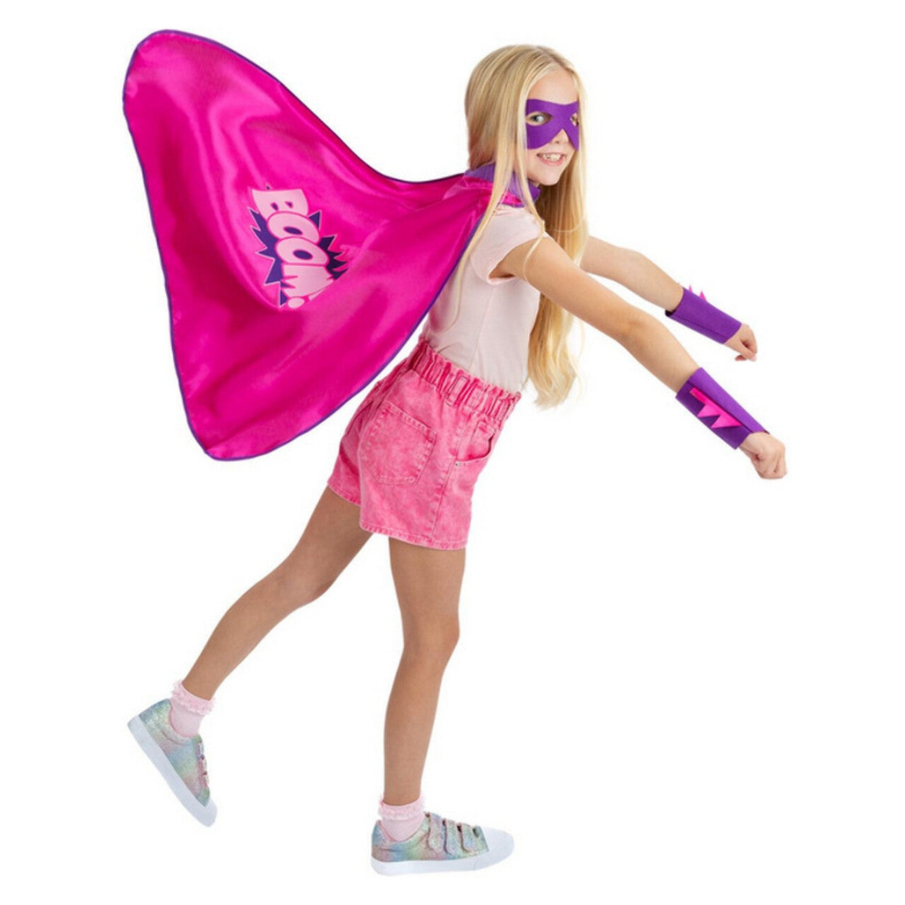 Op deze afbeelding zie je een Kostuums, van het merk Smiffy's. Super Hero Set Boom Meisje