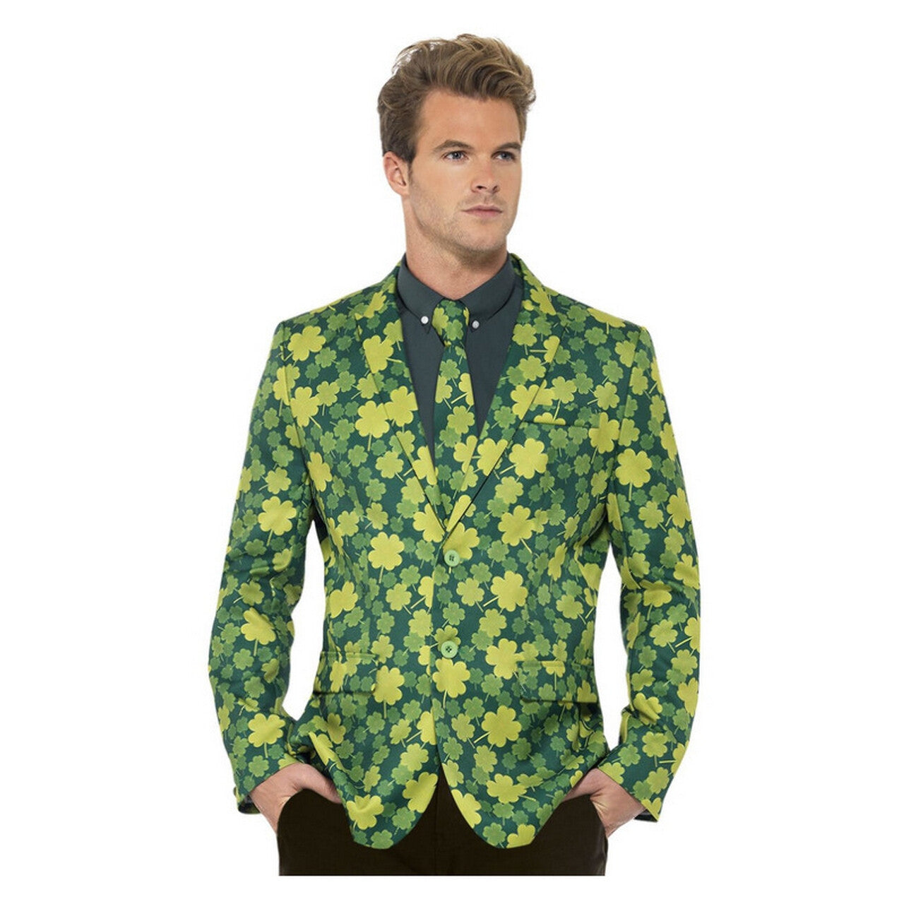 Op deze afbeelding zie je een Kostuums, van het merk Smiffy's. Lucky Lucas Groen Jas Man