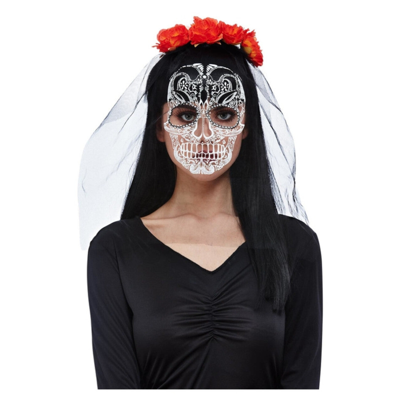 Op deze afbeelding zie je een Accessoires, van het merk Smiffy's. Dia De Los Muertos Bruid Haarband