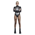 Zwart Met Zilver Skelet Body Vrouw