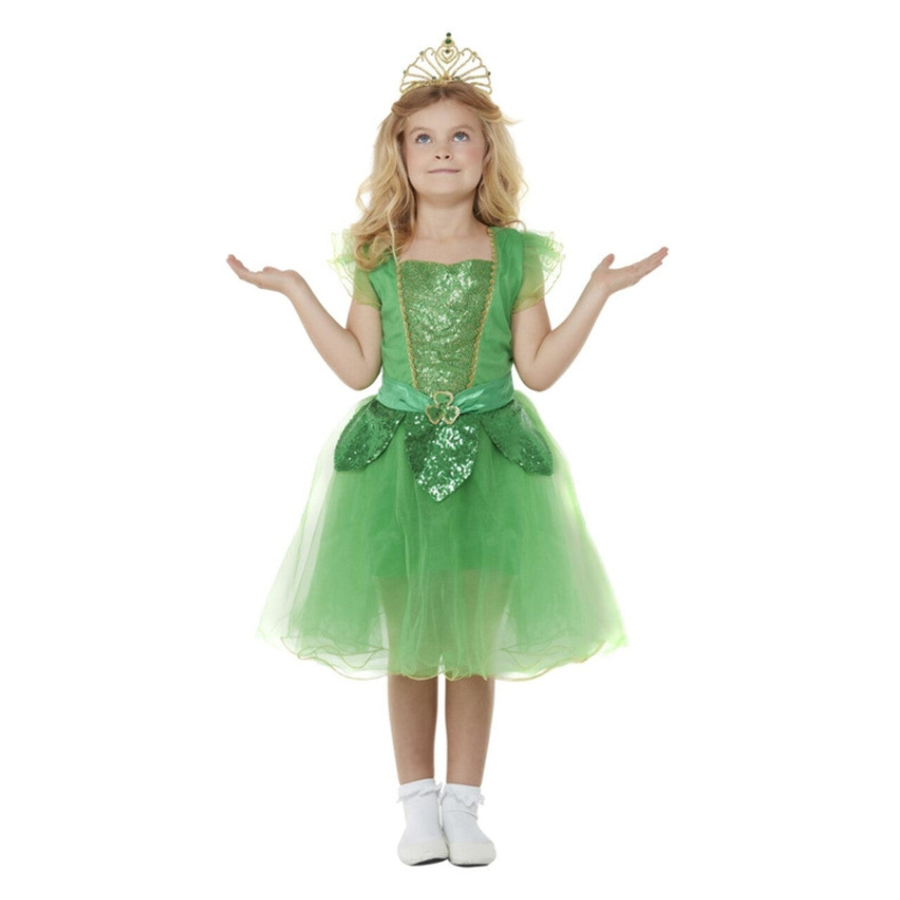 Op deze afbeelding zie je een Kostuums, van het merk Smiffy's. St Patricks Day Fee Meisje Kostuum