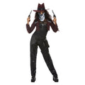 Luxe Cowboy Dame Met Schedelmasker Vrouw Kostuum